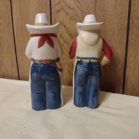 2 Sets Cowboy Vintage Salt & Pepper Shaker Sets Western Decor - Picture 4 of 11